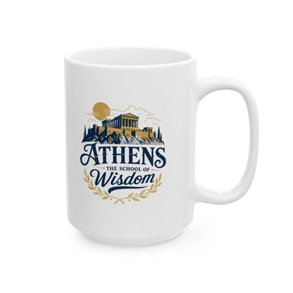Athens School of Wisdom Ceramic Mug, (11oz, 15oz)