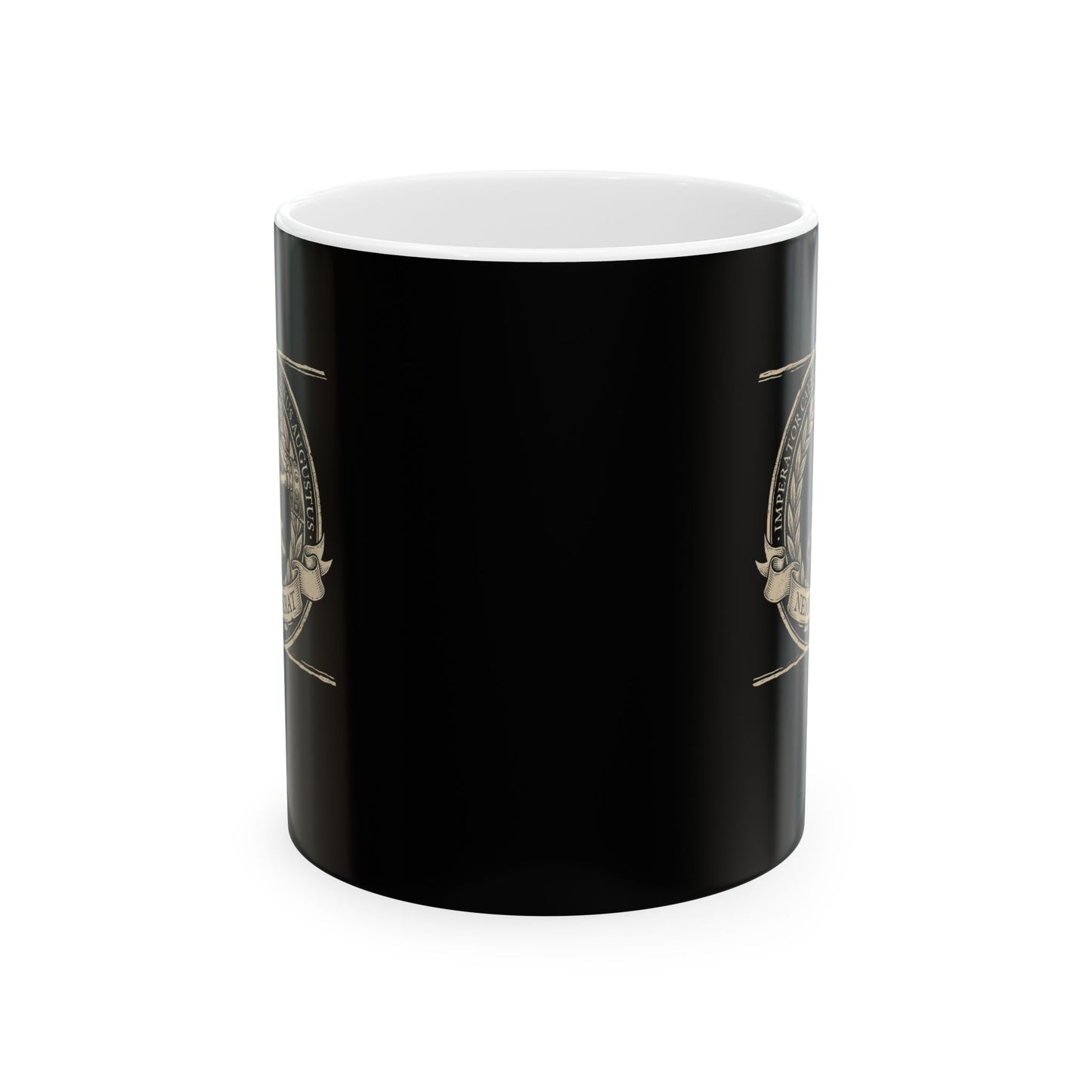 Emperor Domitian Fly Stylus Nobody Here in Latin Ceramic Mug, (11oz, 15oz)
