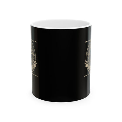 Emperor Domitian Fly Stylus Nobody Here in Latin Ceramic Mug, (11oz, 15oz)