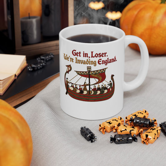 Get in Loser Norman Conquest Tapestry Ceramic Mug, (11oz, 15oz)