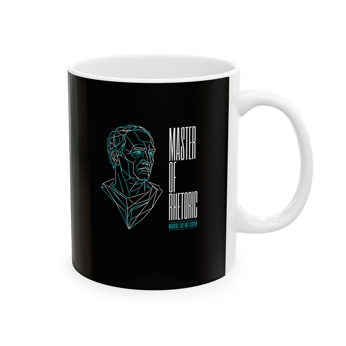 Cicero Master of Rhetoric Line Art Ceramic Mug, (11oz, 15oz)