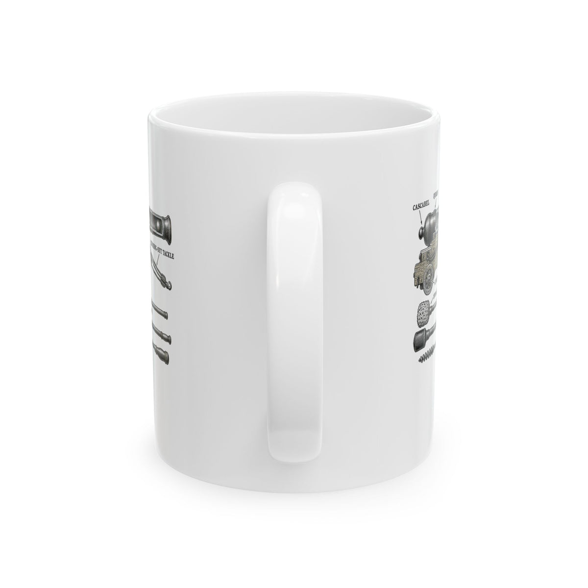 Naval Cannon Engraving Diagram Ceramic Mug, (11oz, 15oz)