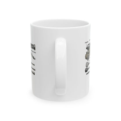 Naval Cannon Engraving Diagram Ceramic Mug, (11oz, 15oz)