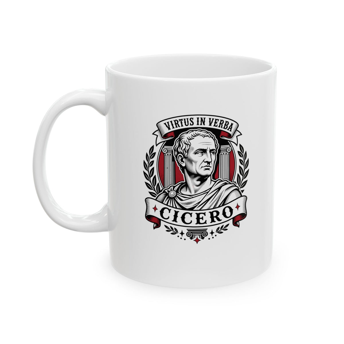 Virtus in Verba Cicero Ceramic Mug, (11oz, 15oz)
