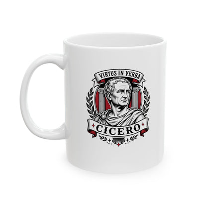 Virtus in Verba Cicero Ceramic Mug, (11oz, 15oz)