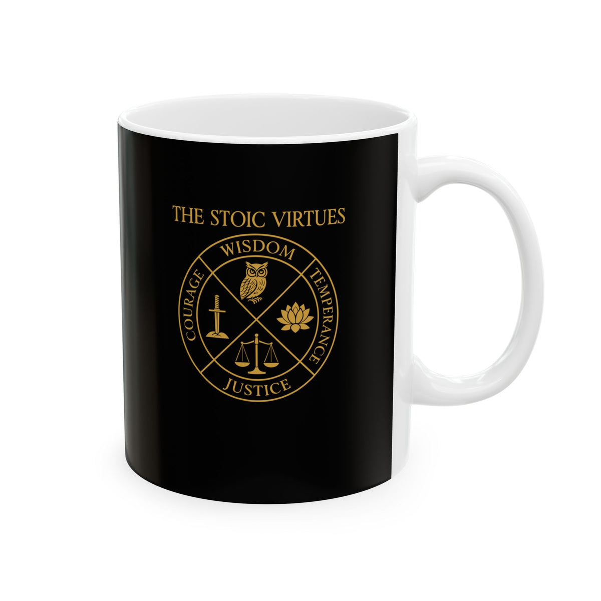 Stoioc Virtues Ceramic Mug, (11oz, 15oz)