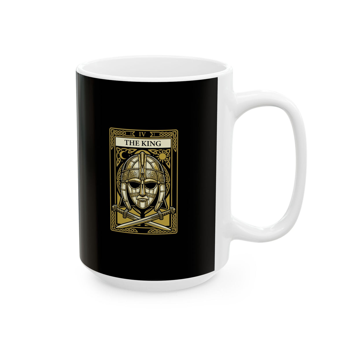 Sutton Hoo Saxon King Tarot Ceramic Mug, (11oz, 15oz)