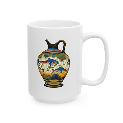 Minoan Dolphin Vase Ceramic Mug, (11oz, 15oz)