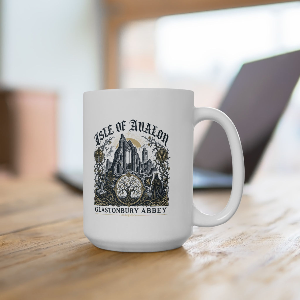 Glastonbury Abbey Isle of Avalon Ceramic Mug, (11oz, 15oz)