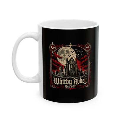 Whitby Abbey Bats Ceramic Mug, (11oz, 15oz)