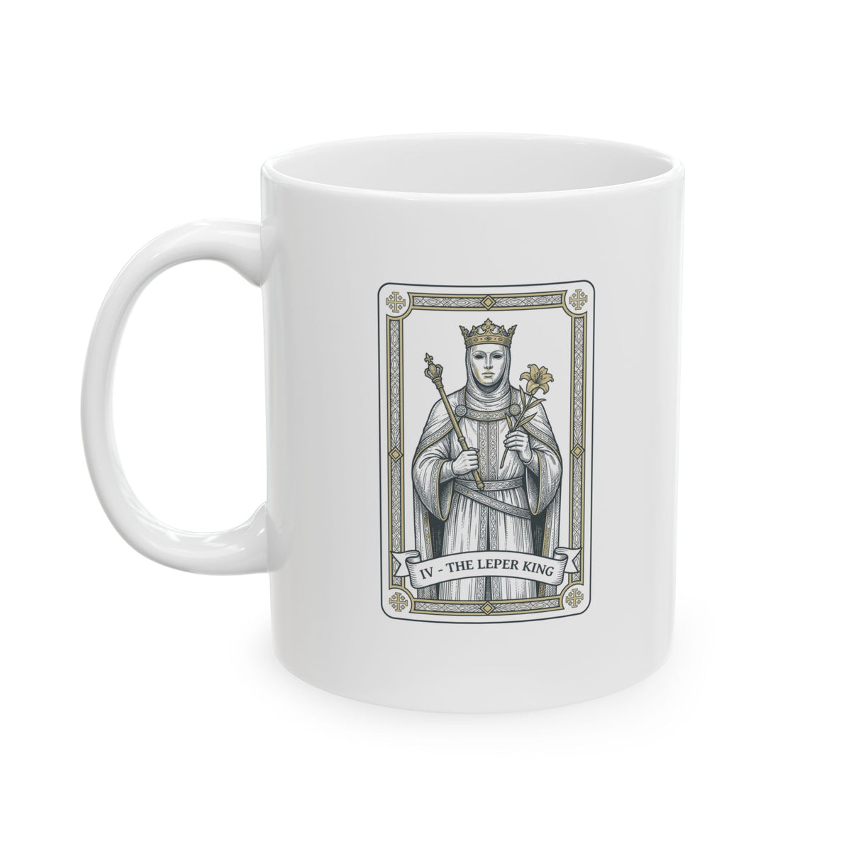 Baldwin Leper King Ceramic Mug, (11oz, 15oz)