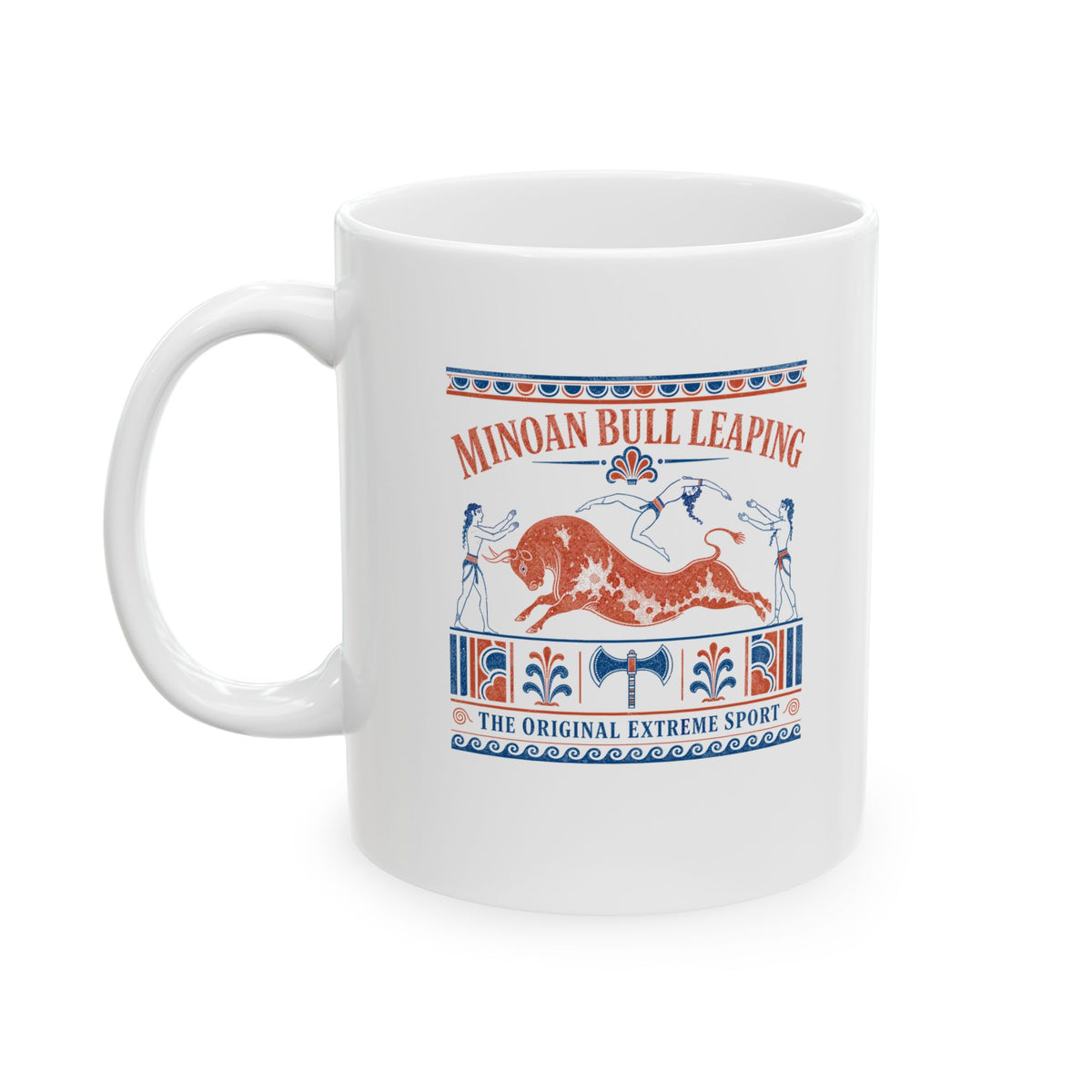 Minoan Bull Leaping Extreme Sport Ceramic Mug, (11oz, 15oz)