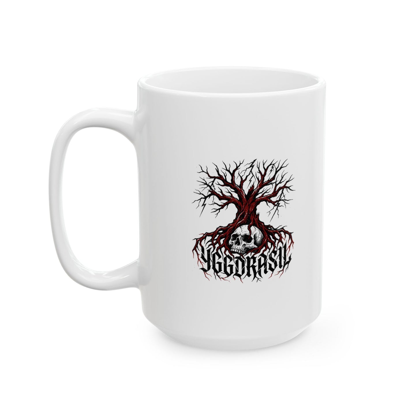 Yggdrasil Tree with Skull Ceramic Mug, (11oz, 15oz)