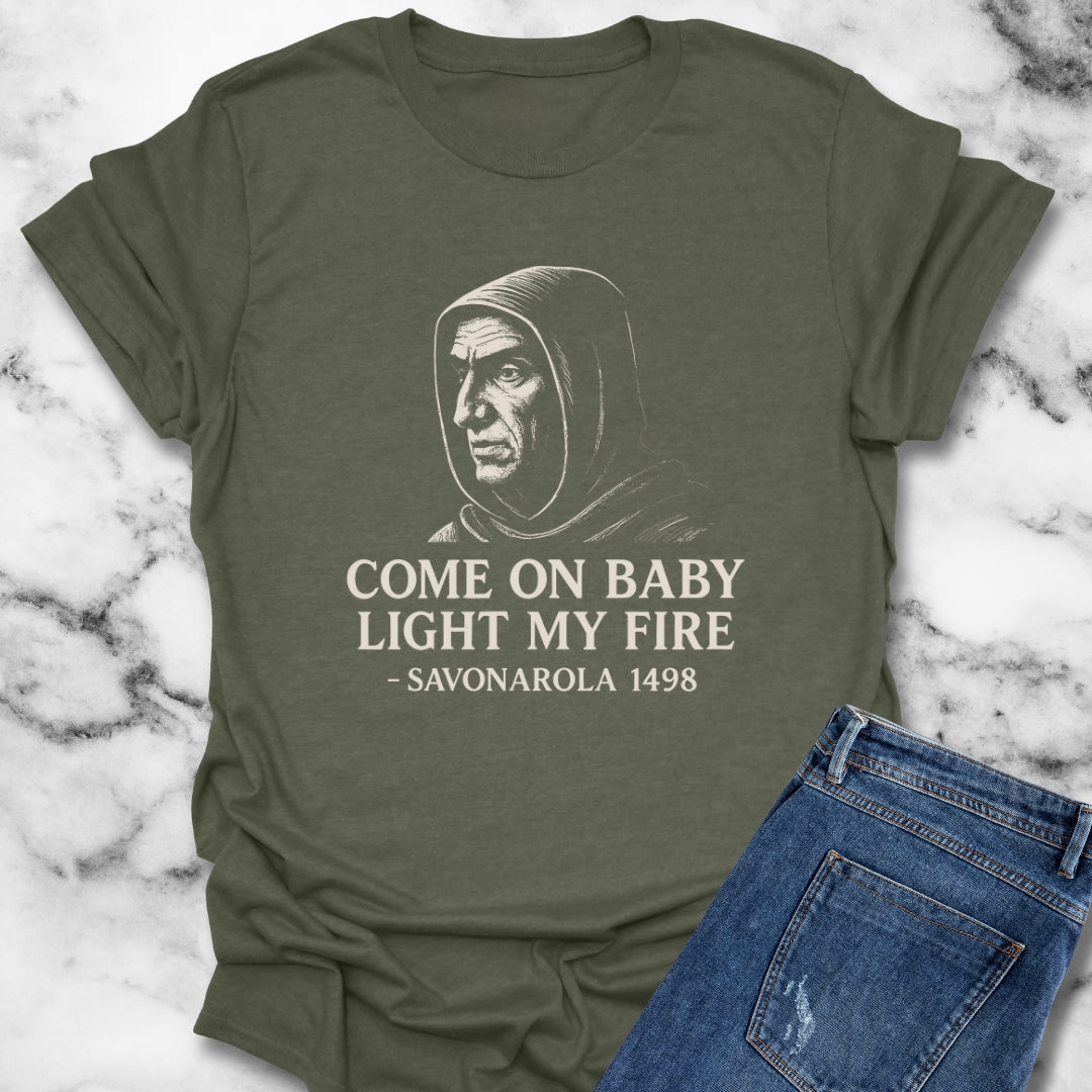 Savonarola Light My Fire Unisex Lightweight T-Shirt