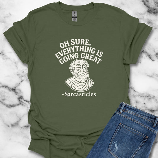Sarcasticles Everything's Going Great Unisex Lightweight T-Shirt