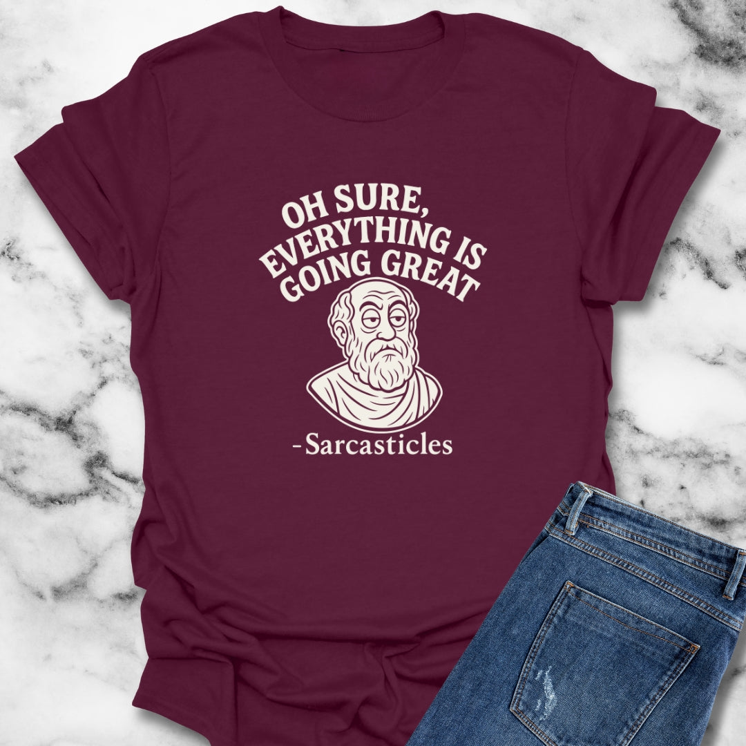 Sarcasticles Everything's Going Great Unisex Lightweight T-Shirt