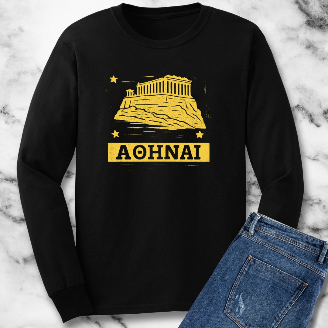Ancient Greek Athens Acropolis Unisex Long Sleeve Tee