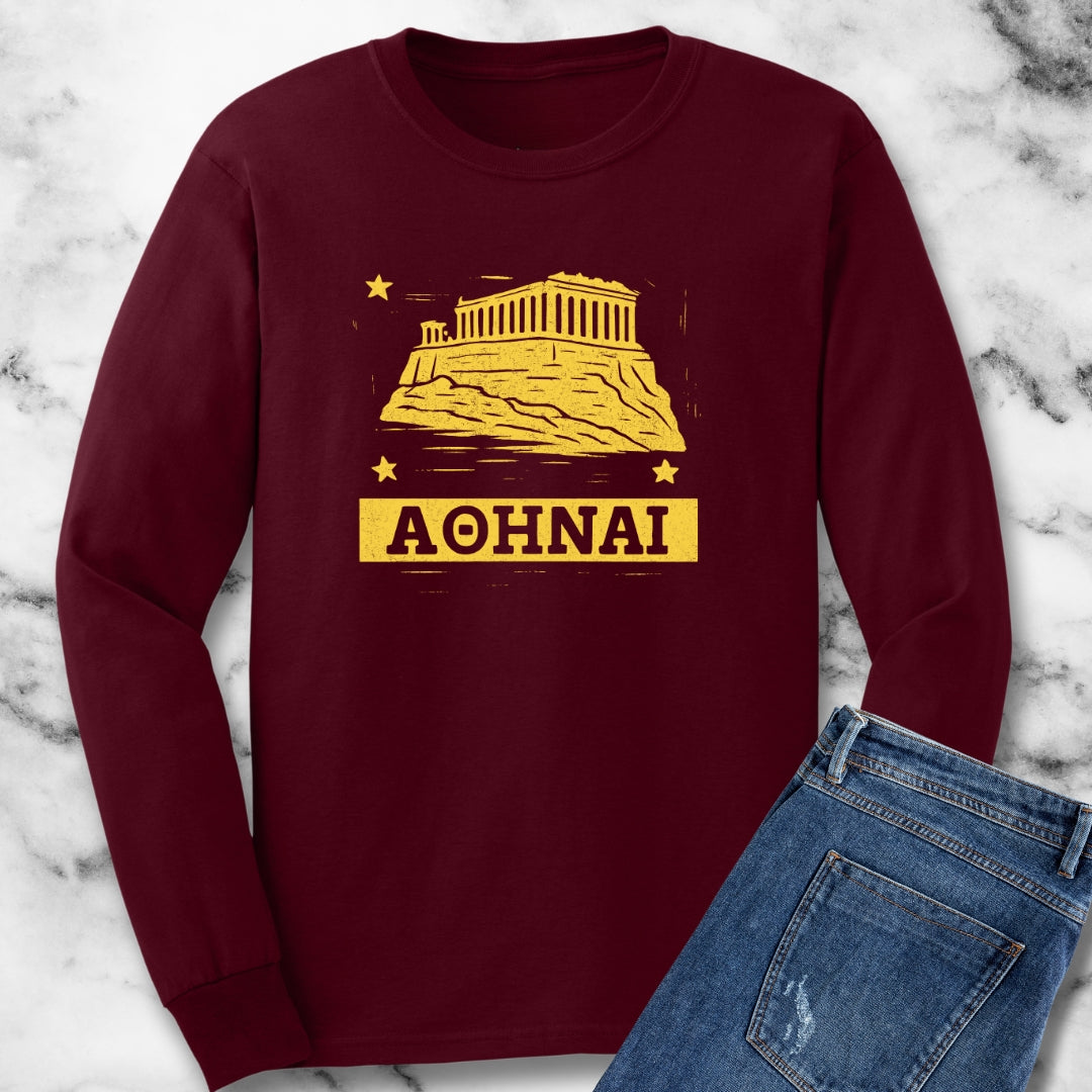 Ancient Greek Athens Acropolis Unisex Long Sleeve Tee
