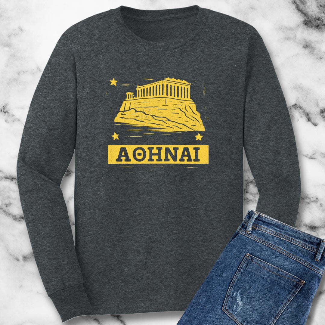 Ancient Greek Athens Acropolis Unisex Long Sleeve Tee