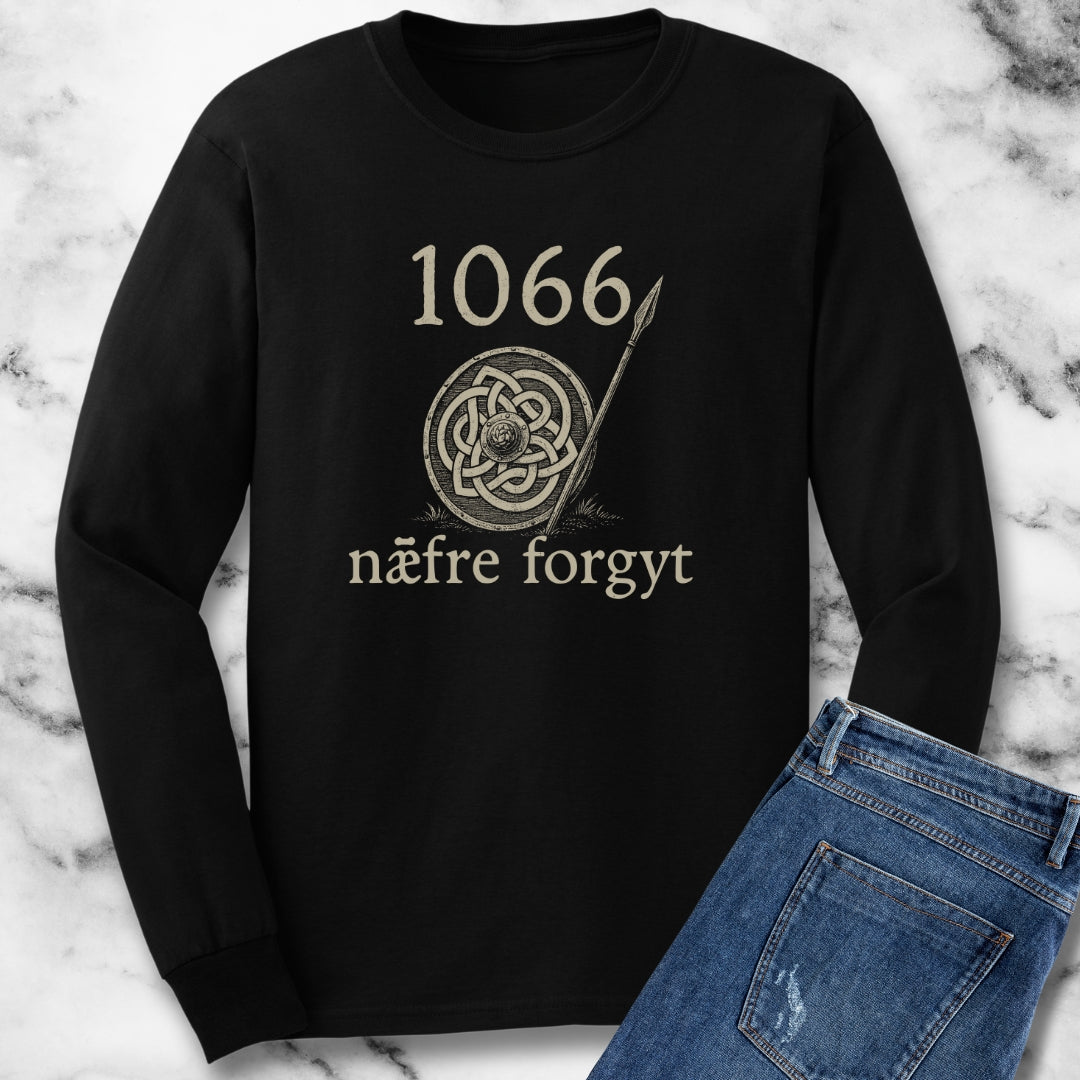 Hastings 1066 Never Forget Old English Unisex Long Sleeve Tee