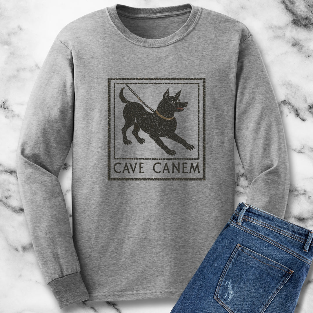 Cave Canum Pompeii Beware of Dog Mosaic Unisex Long Sleeve Tee