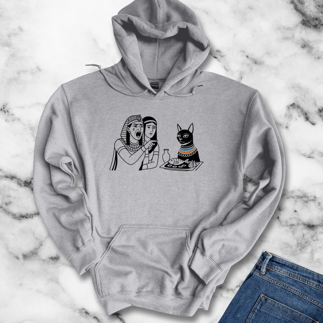 Egyptian Woman Yelling at a Cat Goddess Bastet Unisex Heavy Blend™ Hooded Sweatshirt