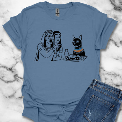 Egyptian Woman Yelling at a Cat Goddess Bastet Unisex Lightweight T-Shirt