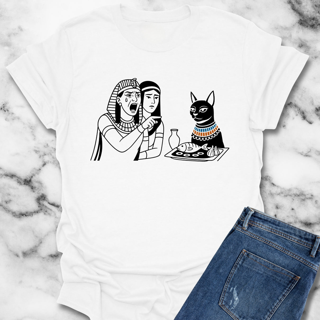 Egyptian Woman Yelling at a Cat Goddess Bastet T-Shirt