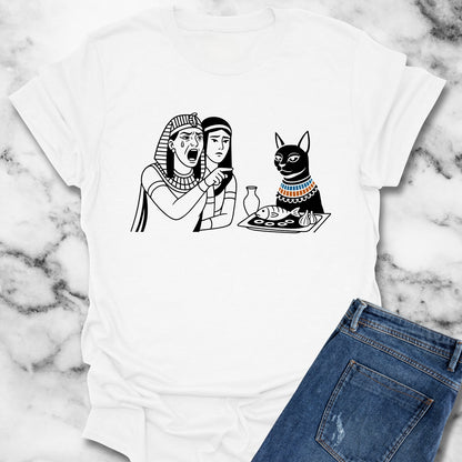 Egyptian Woman Yelling at a Cat Goddess Bastet Unisex Lightweight T-Shirt