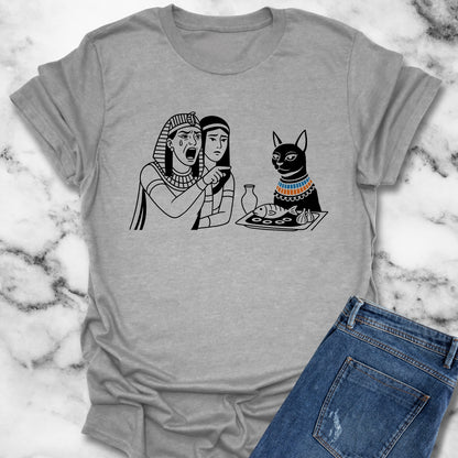 Egyptian Woman Yelling at a Cat Goddess Bastet Unisex Lightweight T-Shirt