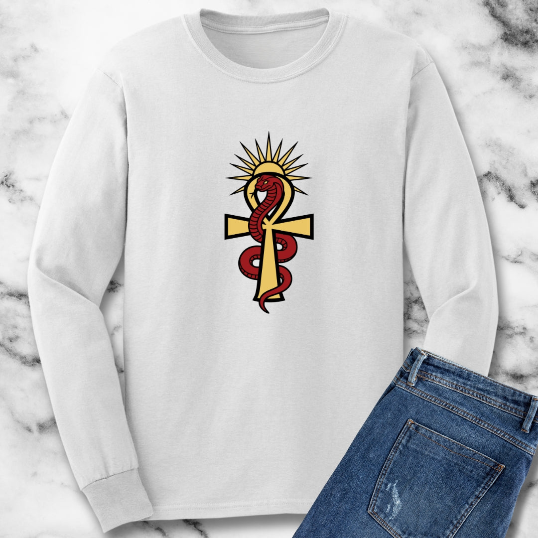 Egyptian Snake Ankh Long Sleeve Tee