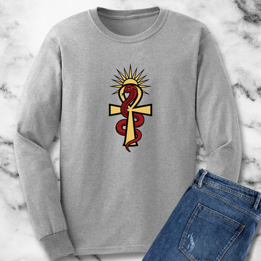 Egyptian Snake Ankh Long Sleeve Tee