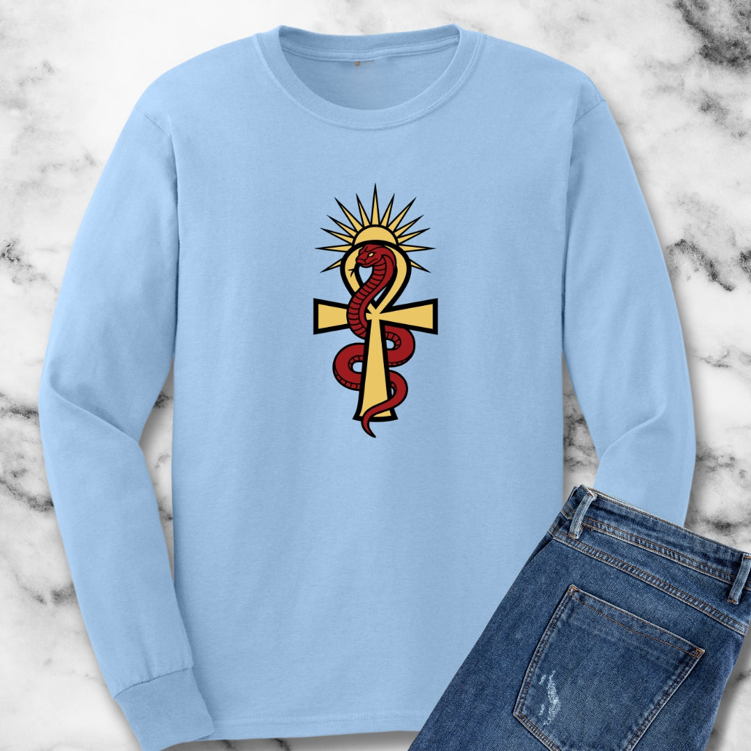Egyptian Snake Ankh Long Sleeve Tee