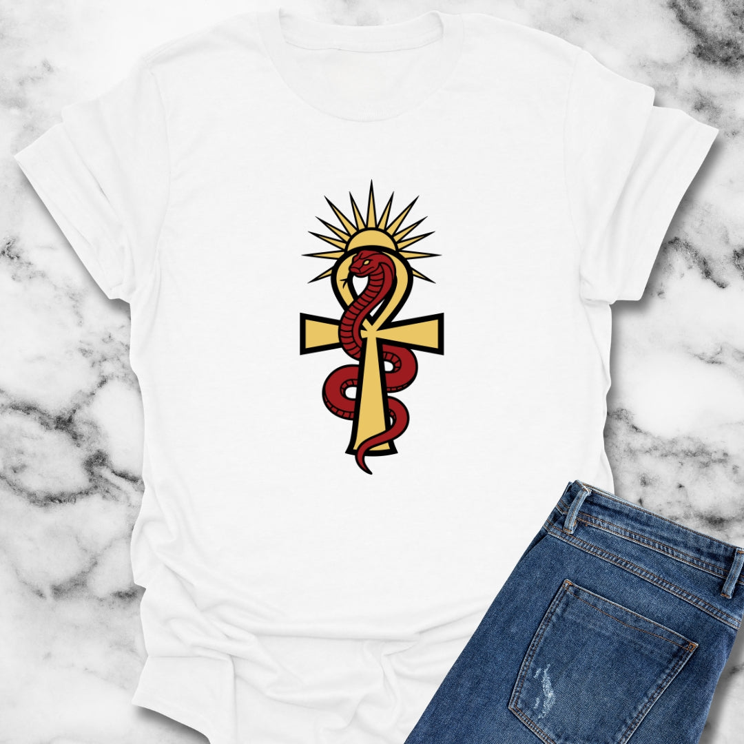 Egyptian Snake Ankh Unisex Lightweight T-Shirt