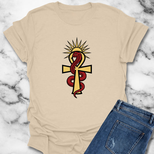 Egyptian Snake Ankh Unisex Lightweight T-Shirt