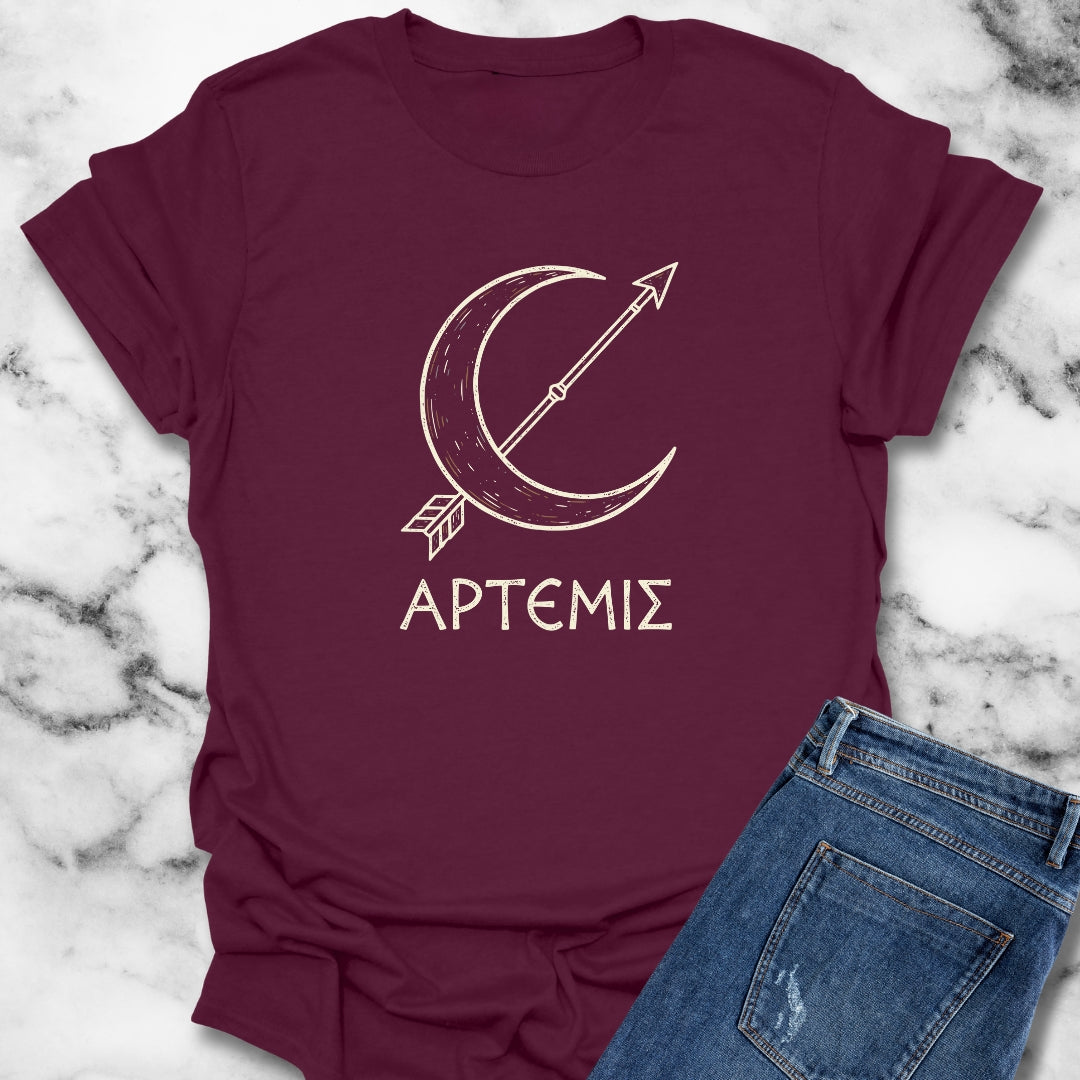Artemis in Greek Unisex Lightweight T-Shirt