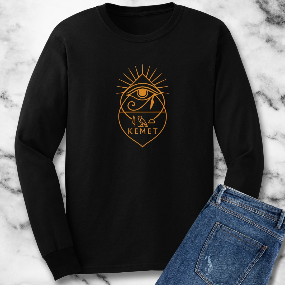 Kemet Ra Egyptian Hieroglyphics Unisex Long Sleeve Tee