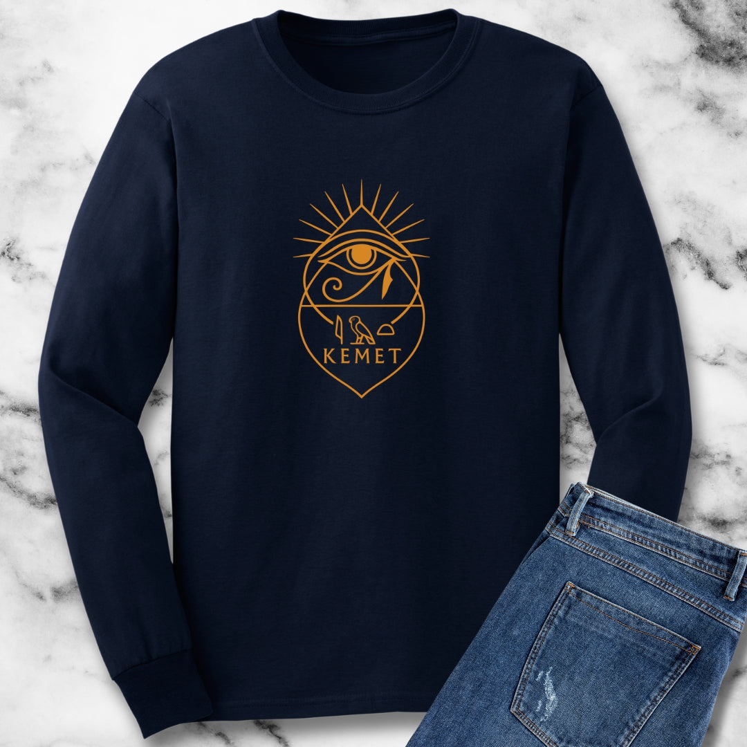 Kemet Ra Egyptian Hieroglyphics Unisex Long Sleeve Tee