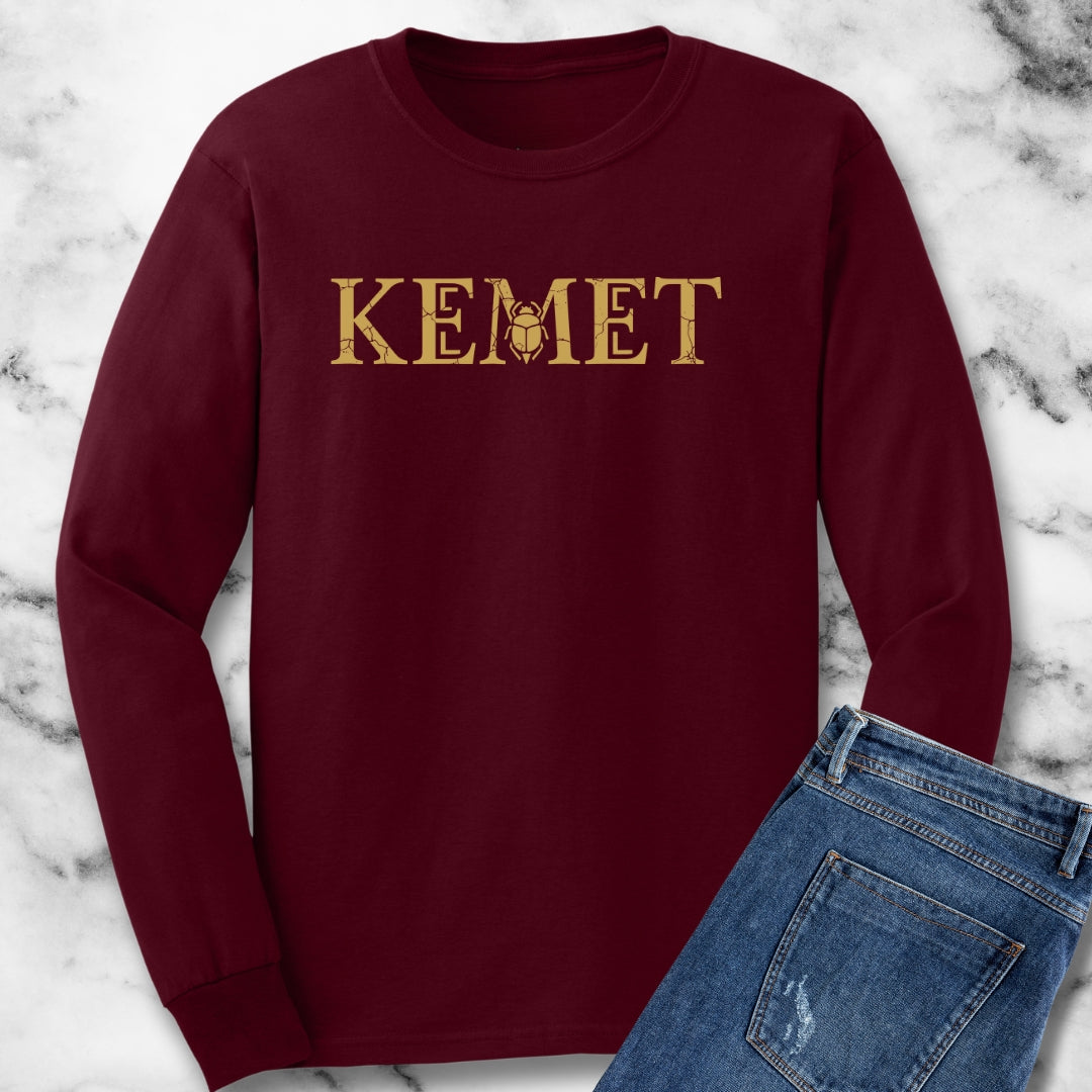 Kemet Egyptian Scarab Unisex Long Sleeve Tee