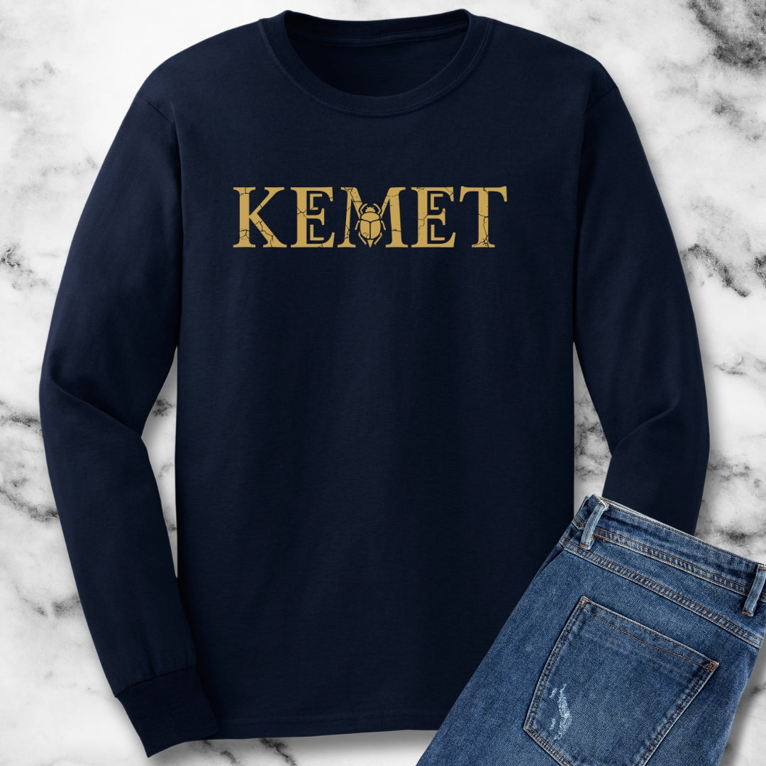 Kemet Egyptian Scarab Unisex Long Sleeve Tee