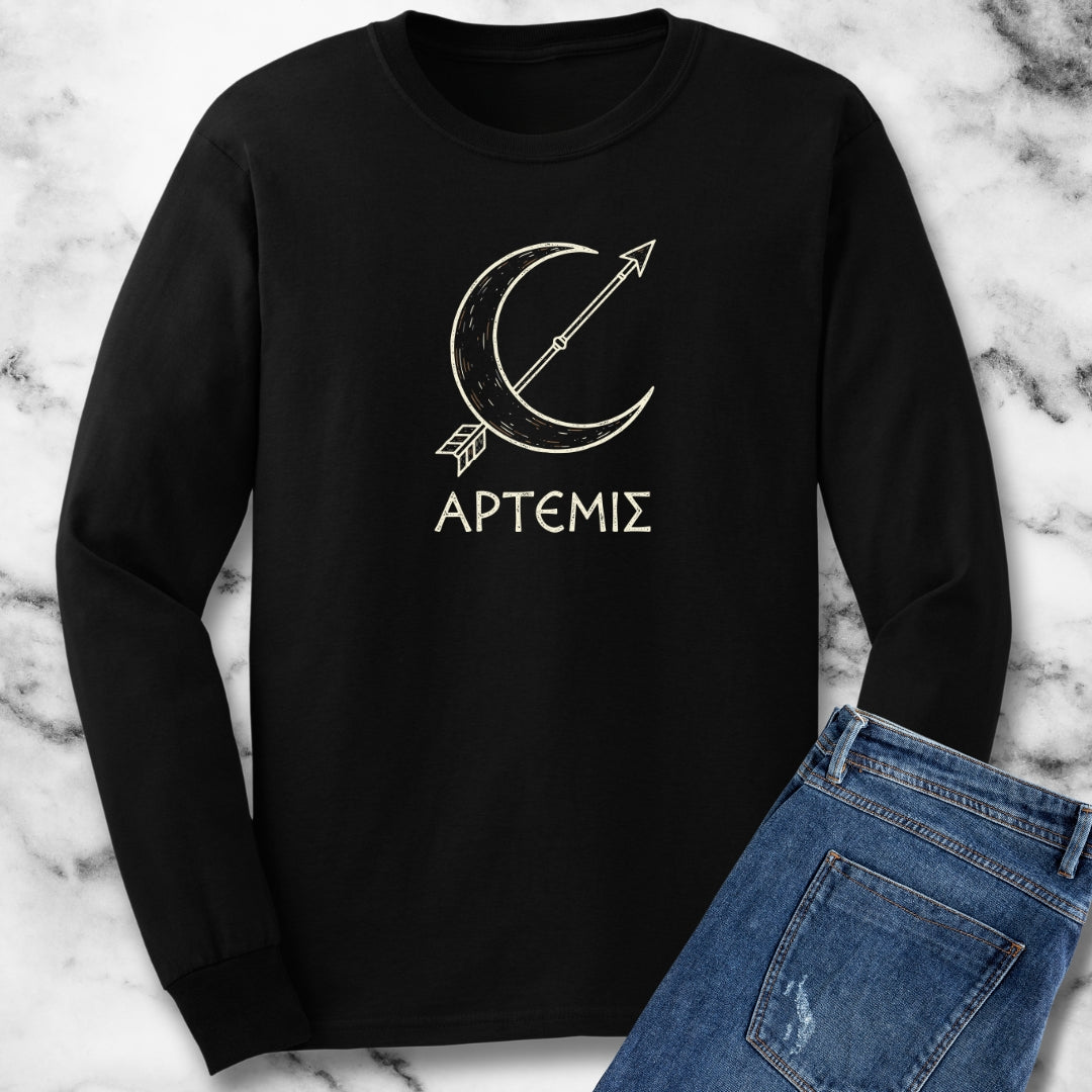 Artemis in Greek Unisex Long Sleeve Tee