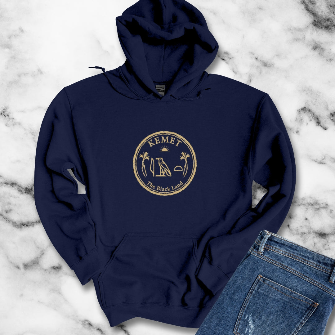 Kemet Egyptian Hieroglyphics Black Land Unisex Heavy Blend™ Hooded Sweatshirt