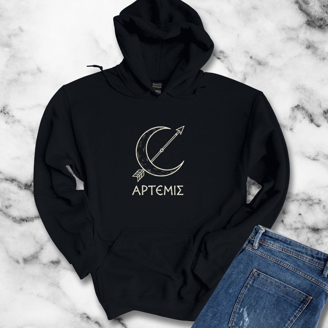 Artemis in Greek Hoodie