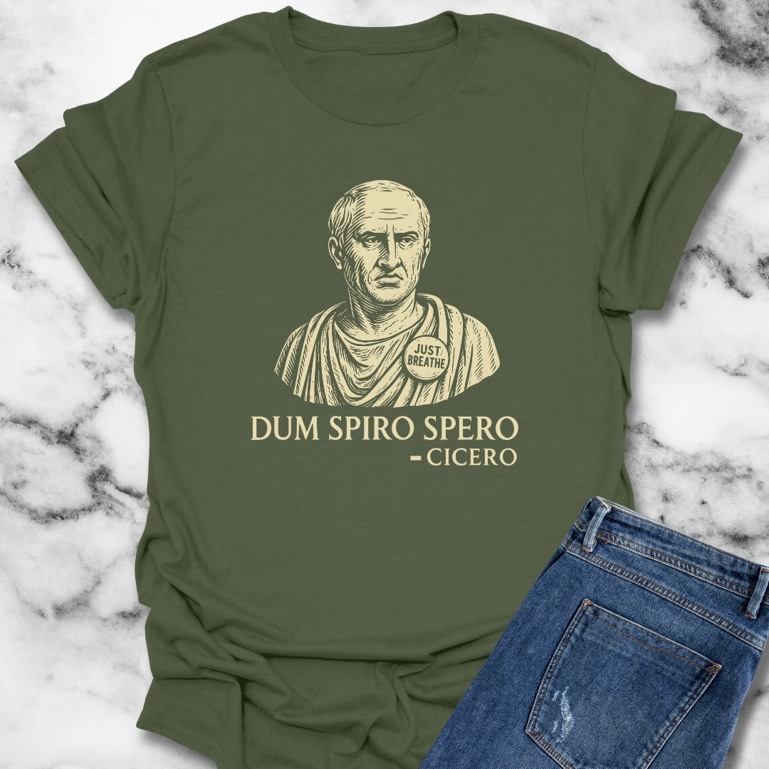 Dum Spiro Spero Cicero Quote While I Breathe I Hope Unisex Lightweight T-Shirt
