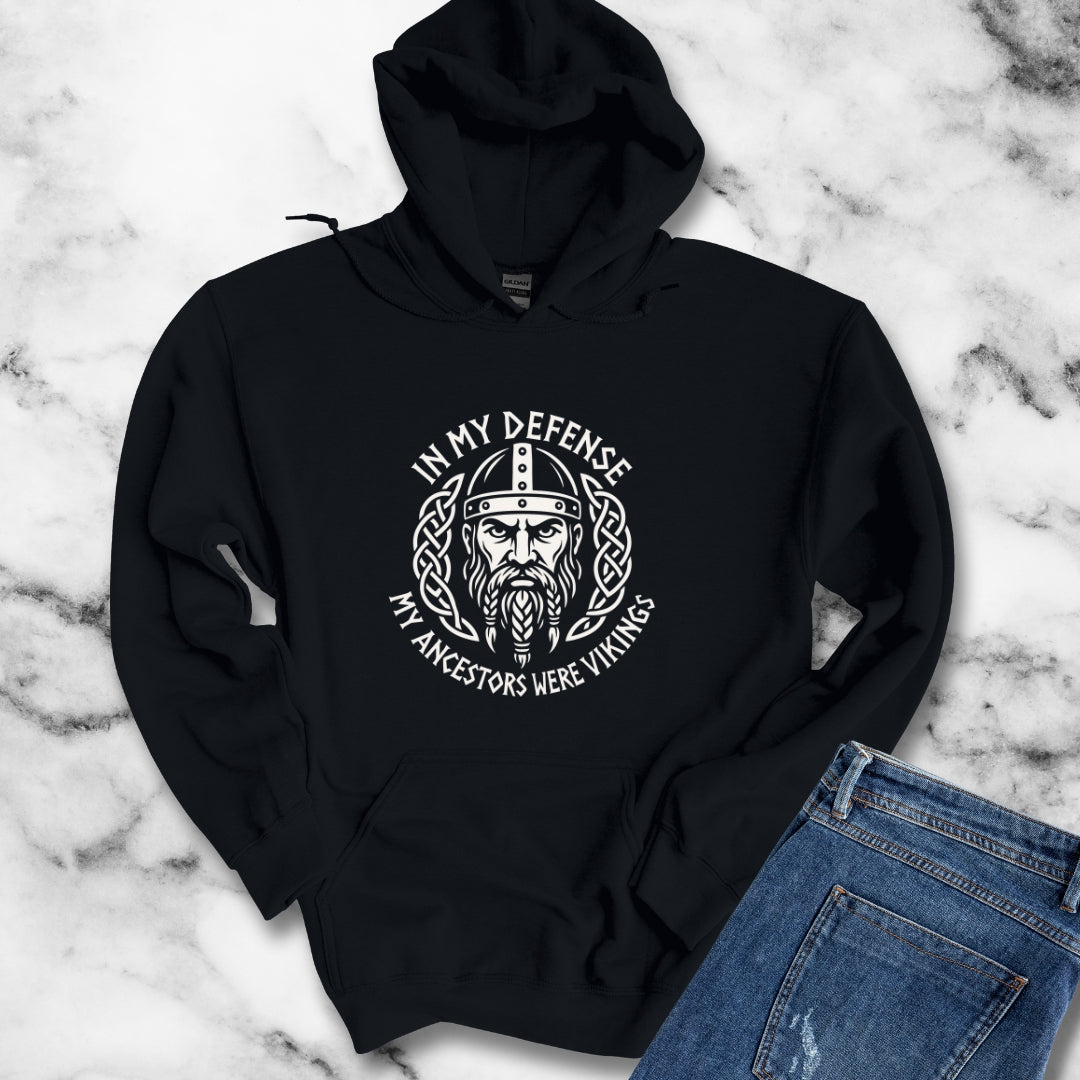 In My Defense My Ancestors Were Vikings Unisex Heavy Blend™ Hooded Sweatshirt