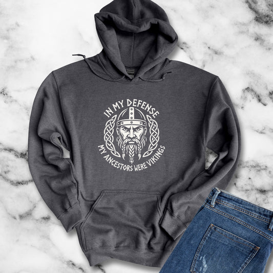 In My Defense My Ancestors Were Vikings Unisex Heavy Blend™ Hooded Sweatshirt