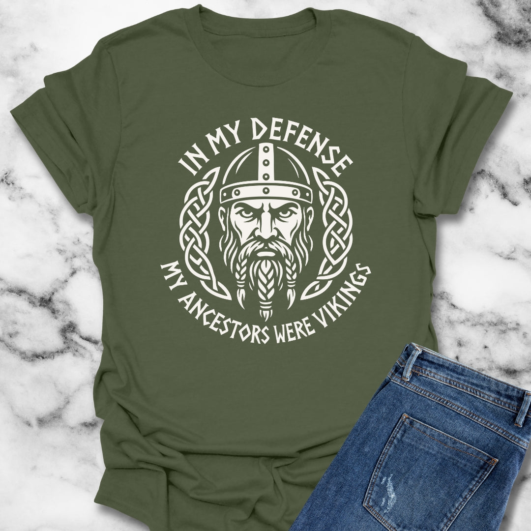 In My Defense My Ancestors Were Vikings Unisex Lightweight T-Shirt