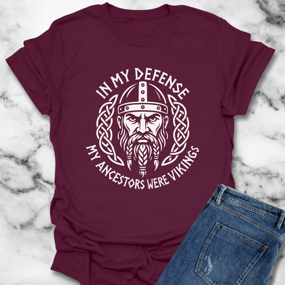 In My Defense My Ancestors Were Vikings Unisex Lightweight T-Shirt