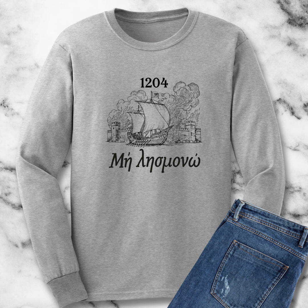 Never Forget 1204 Fall of Constantinople Byzantine Greek Unisex Long Sleeve Tee