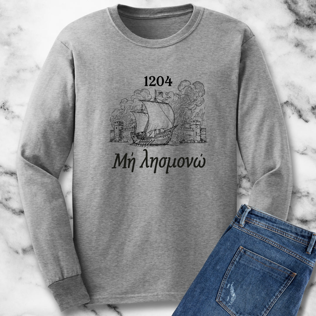 Never Forget 1204 Fall of Constantinople Byzantine Greek Unisex Long Sleeve Tee
